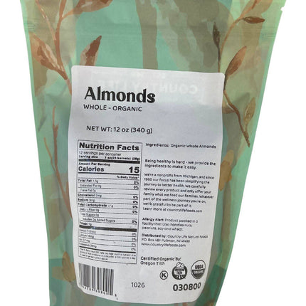 Almonds, Whole, Organic (Raw)