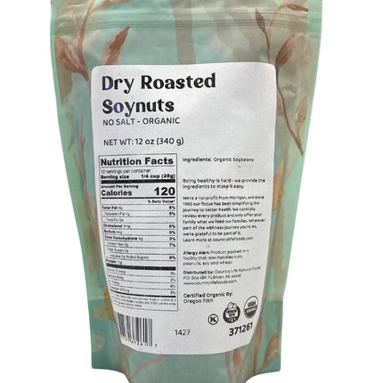Soynuts, Dry Roasted, Organic, No Salt