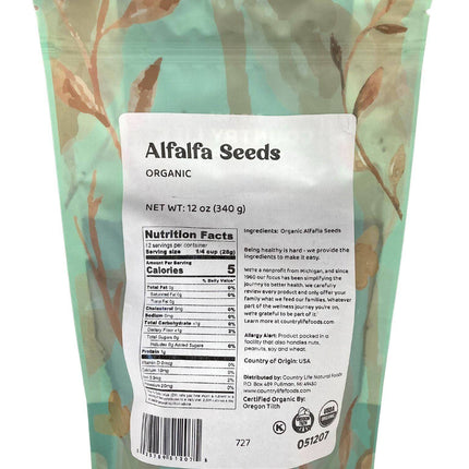 Alfalfa Seeds, Organic