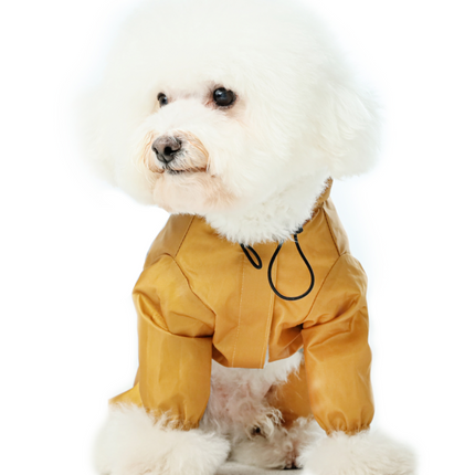 Ultralight Full covered hooded waterproof dog jacket - Yellow