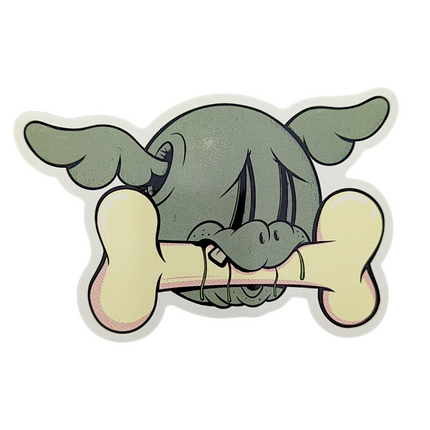 D*Face D*Dog (With Bone) Sticker