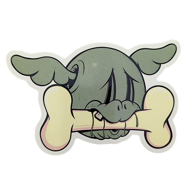 D*Face D*Dog (With Bone) Sticker
