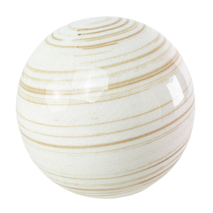 White/Tan Coastal Stoneware Ball