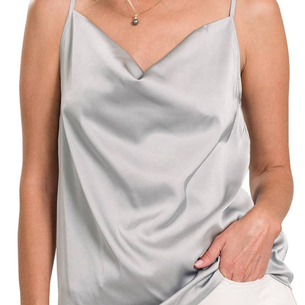 Satin Cowl Neck Cami Top