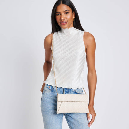 Wine Color Woven Clutch
