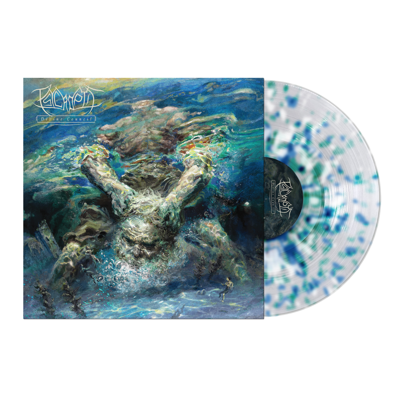 Psycroptic - Divine Council on Clear w/ Blue, Sea Green & White Splatter Vinyl