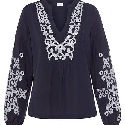Embroidered Long Sleeve Blouse