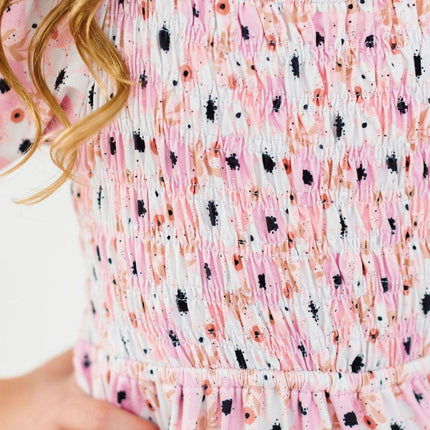 SALE Whimsical Wildflowers Smocked Ruffle Dress