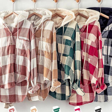 Black & White Hooded Flannel