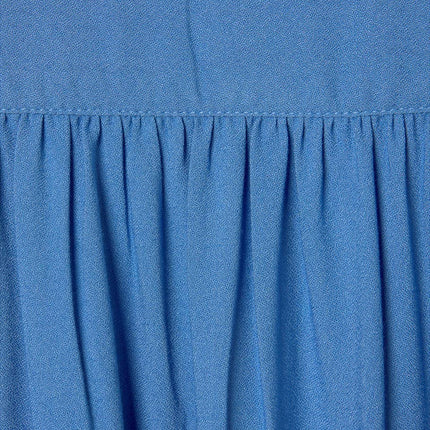Blue Ruffle Detail Blouse