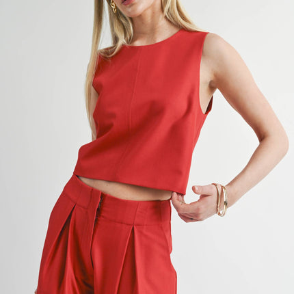 Garnet Sleeveless Top