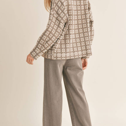 Houndstooth Sweater Jacket- 1 LEFT