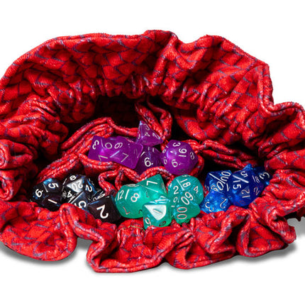Dragon Storm Velvet Compartment Red Dragon Scales Dice Bag with Pockets