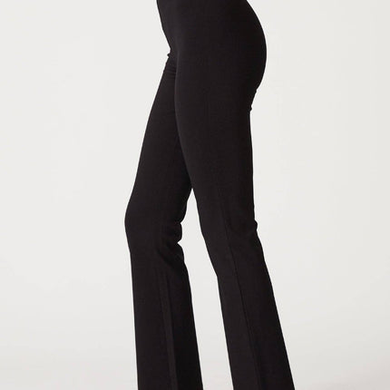 Lovestitch Solid Ponte Flared Legging: Black