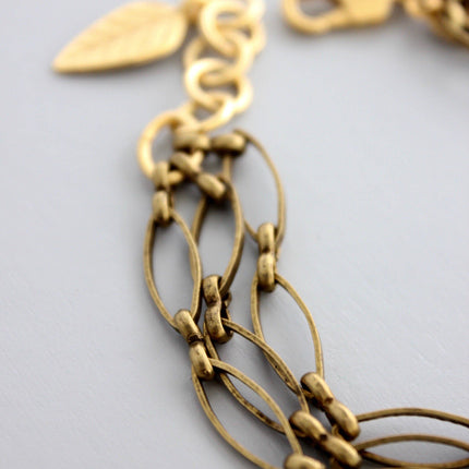Triple Strand Oxidized Brass Chain Bracelet