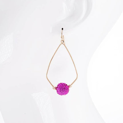 Teardrop Earrings w/ Rhinestone Ball