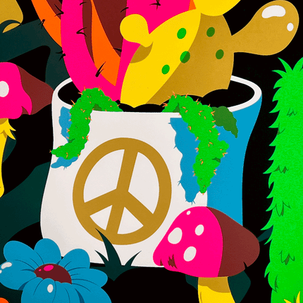DABS MYLA “Peace Garden Meditation (Neon)” Print