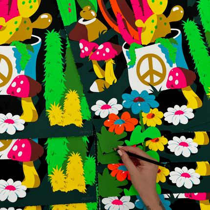 DABS MYLA “Peace Garden Meditation (Neon)” Print