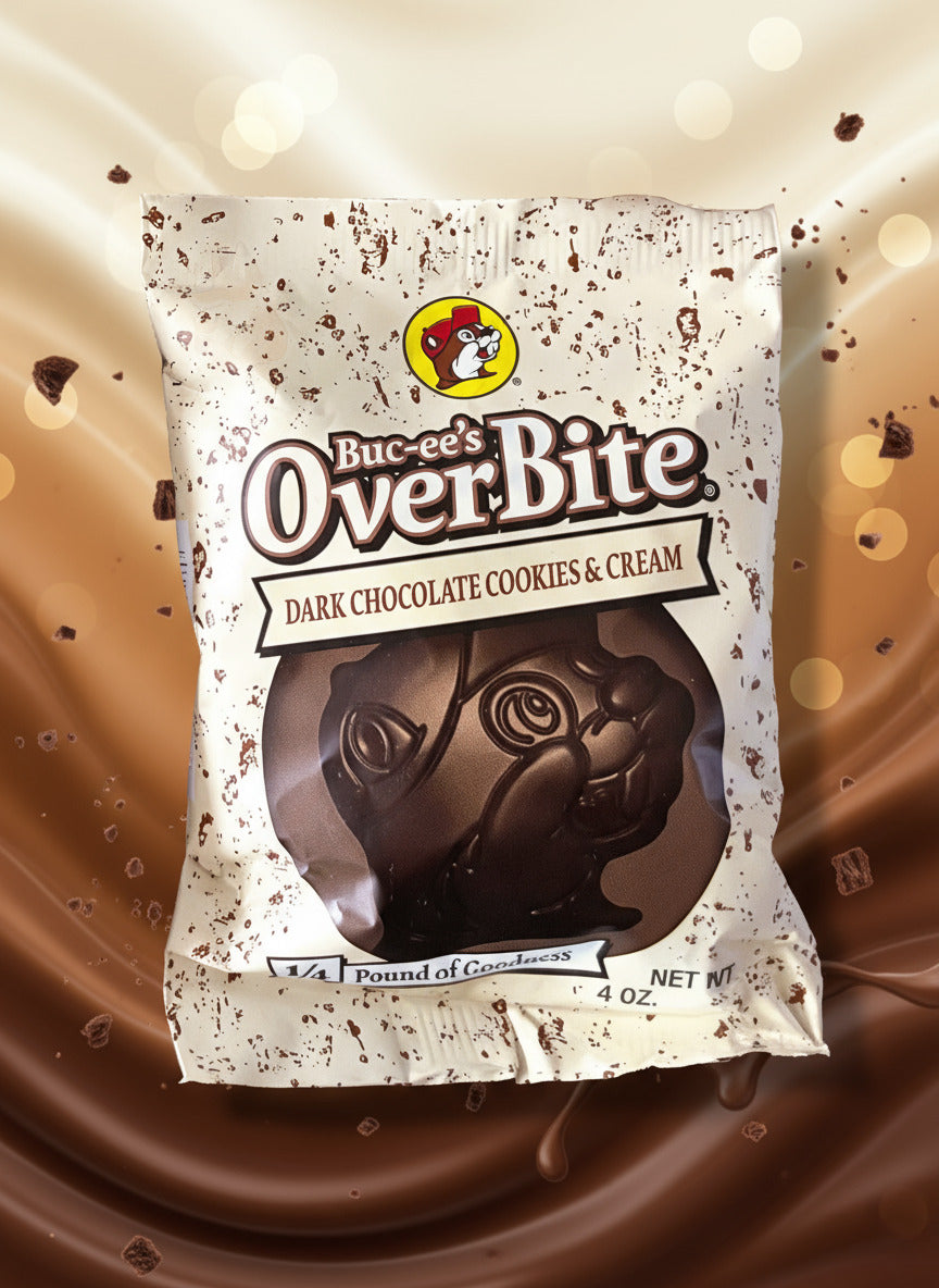 Buc-ee's Dark Chocolate Cookies & Cream OverBite
