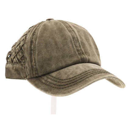 Grey Camo High Ponytail Baseball Cap