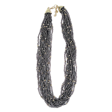 Beaded Multi-Strand Bib Necklace