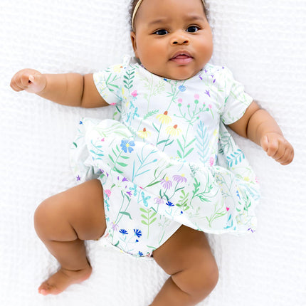 SALE Spring Dandelion Floral S/S Twirl Bodysuit