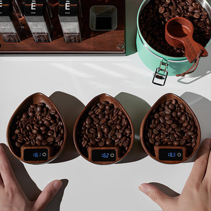 Electronic Walnut Coffee Scale With Leaf Shade