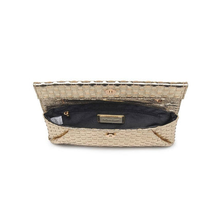 Wine Color Woven Clutch