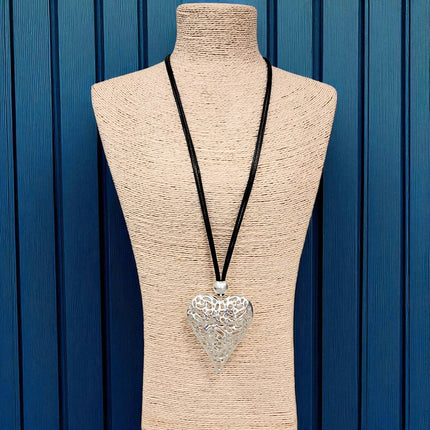 Gold Puffy Heart Pendant Necklace