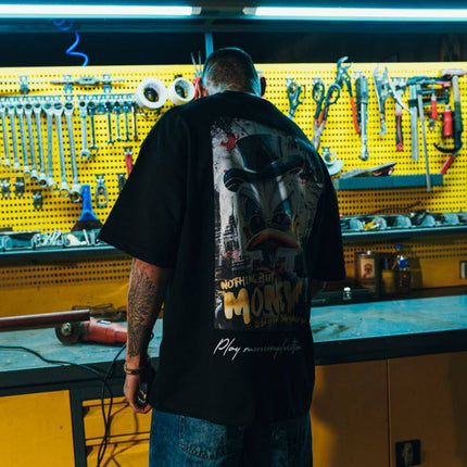 Men's Oversize 'DONALD' Graphic T-Shirt - Streetwear Comic Money Tee