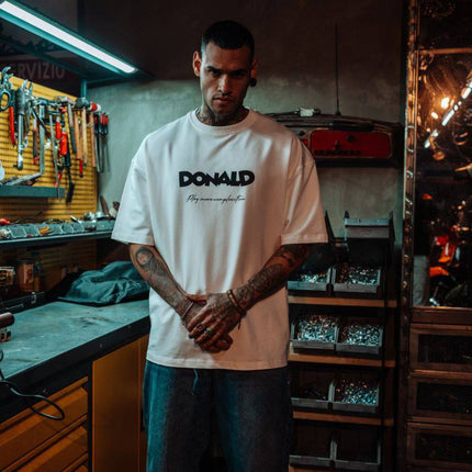 Men's Oversize 'DONALD' Graphic T-Shirt - Streetwear Comic Money Tee