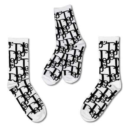 Dope Woven Pattern Socks – 100% Cotton Crew Socks for Streetwear & Sneaker Culture