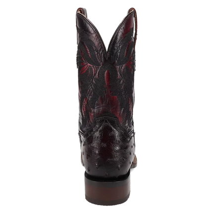 Dan Post Alamosa (Black Cherry)  - Men's Ostrich Skin Leather Cowboy Boots
