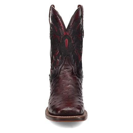 Dan Post Alamosa (Black Cherry)  - Men's Ostrich Skin Leather Cowboy Boots