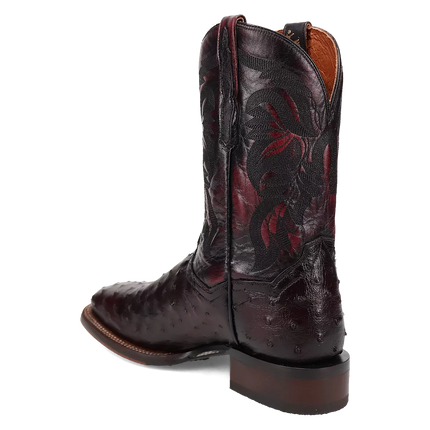 Dan Post Alamosa (Black Cherry)  - Men's Ostrich Skin Leather Cowboy Boots
