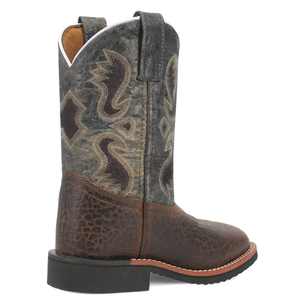 Dan Post Creek (Dark Navy/Brown) - Little Kid's/Big Kid's Leather Cowboy Boots