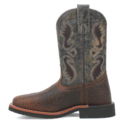 Dan Post Creek (Dark Navy/Brown) - Little Kid's/Big Kid's Leather Cowboy Boots