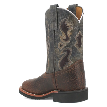 Dan Post Creek (Dark Navy/Brown) - Little Kid's/Big Kid's Leather Cowboy Boots