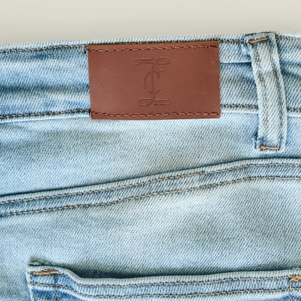 Drew Raw Hem Midi Denim Skirt