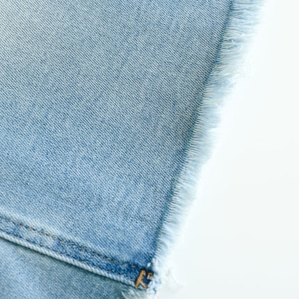 Drew Raw Hem Midi Denim Skirt