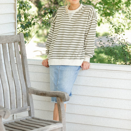 Drew Raw Hem Midi Denim Skirt