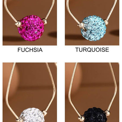 Teardrop Earrings w/ Rhinestone Ball