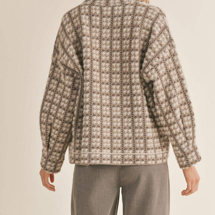 Houndstooth Sweater Jacket- 1 LEFT