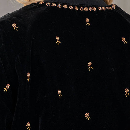 Lovestitch Beaded Velvet Bomber Jacket
