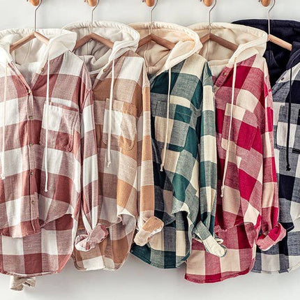 Black & White Hooded Flannel