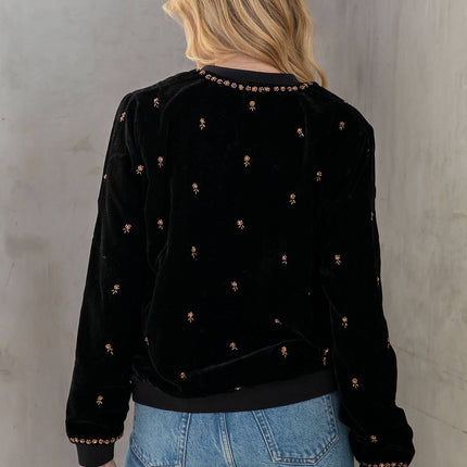 Lovestitch Beaded Velvet Bomber Jacket
