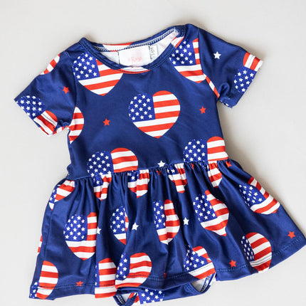 I Heart the USA S/S Twirl Bodysuit