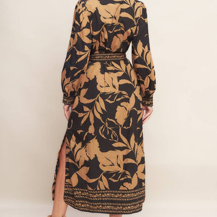 Printed Woven Midi Dress