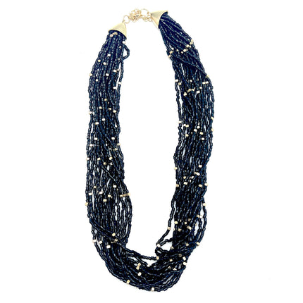 Beaded Multi-Strand Bib Necklace