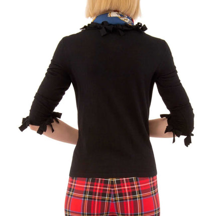 Navy Bow Trimmed Cardigan